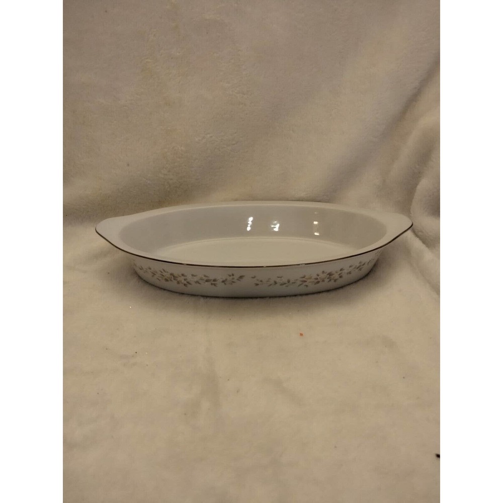 Crown Victoria Porcelain Casserole Dish floral with silver trim made in Japan